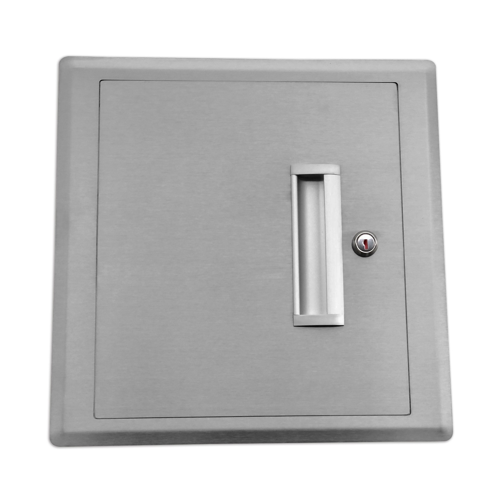 Einwurftür Metall - Edelstahl - einwandig - ohne Dichtung - schmaler Rahmen - 300x300 mm