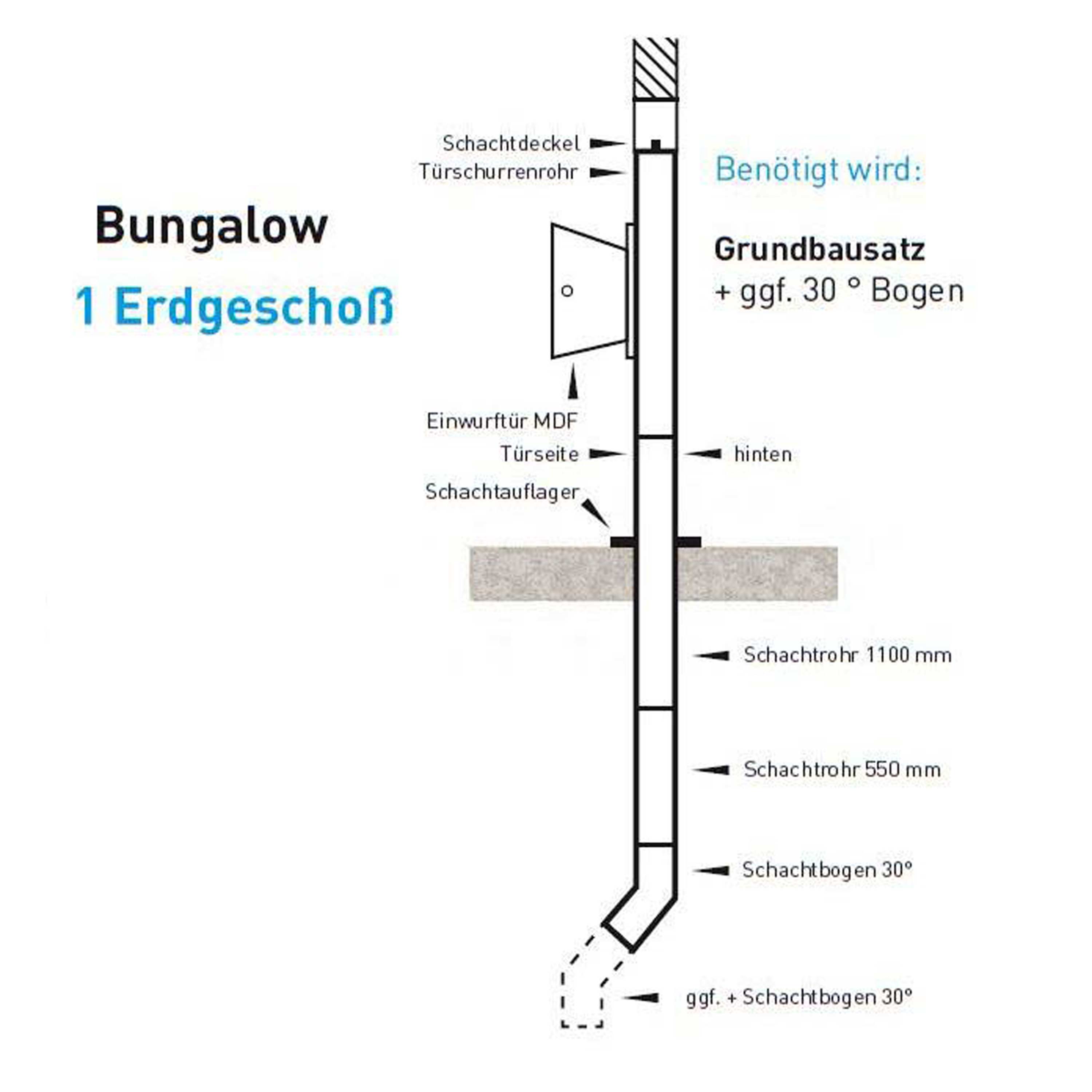 Flachkanal-Bogen 30° ABS