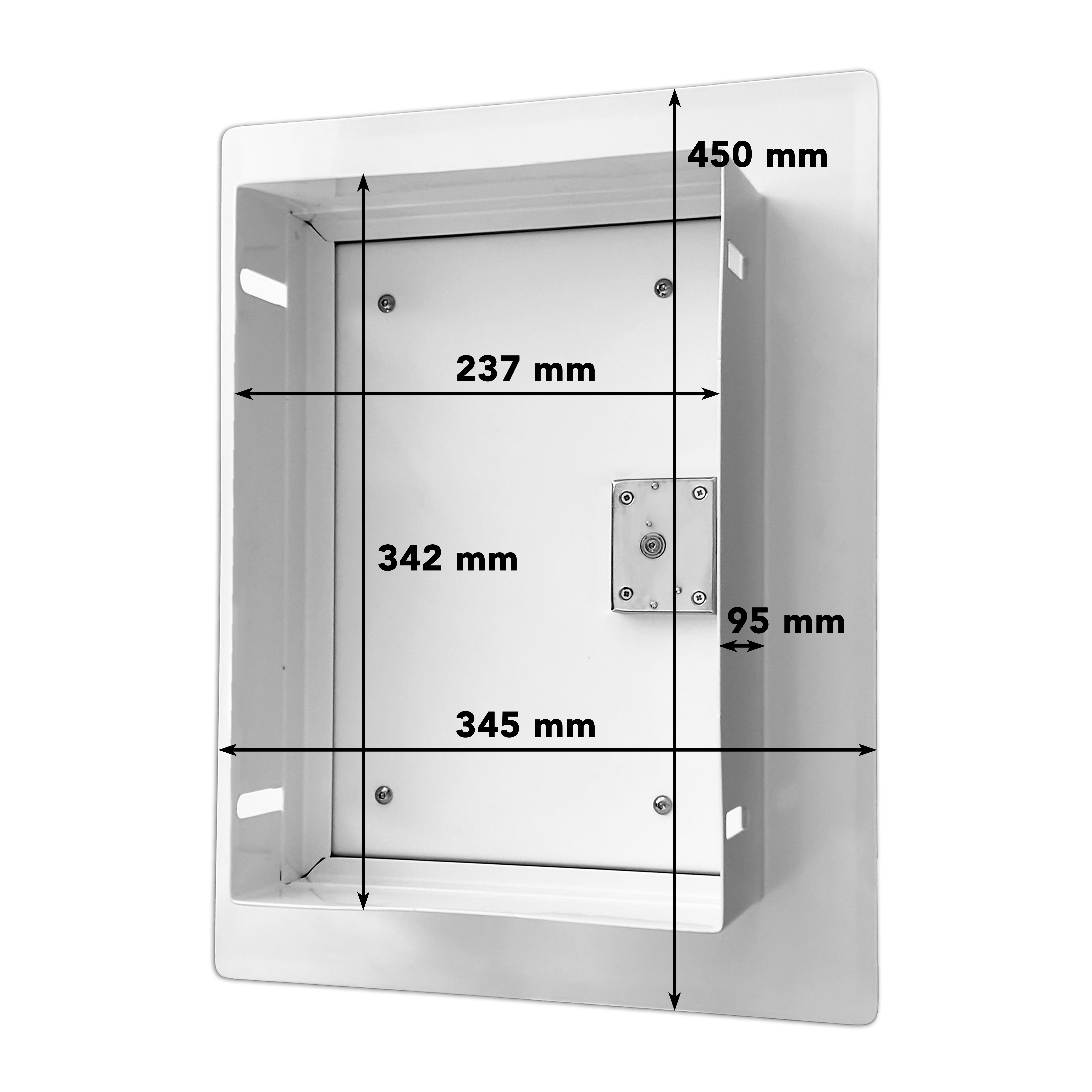 SONDER-Einwurftüre metall weiß-RAL 9016 240x350 mm