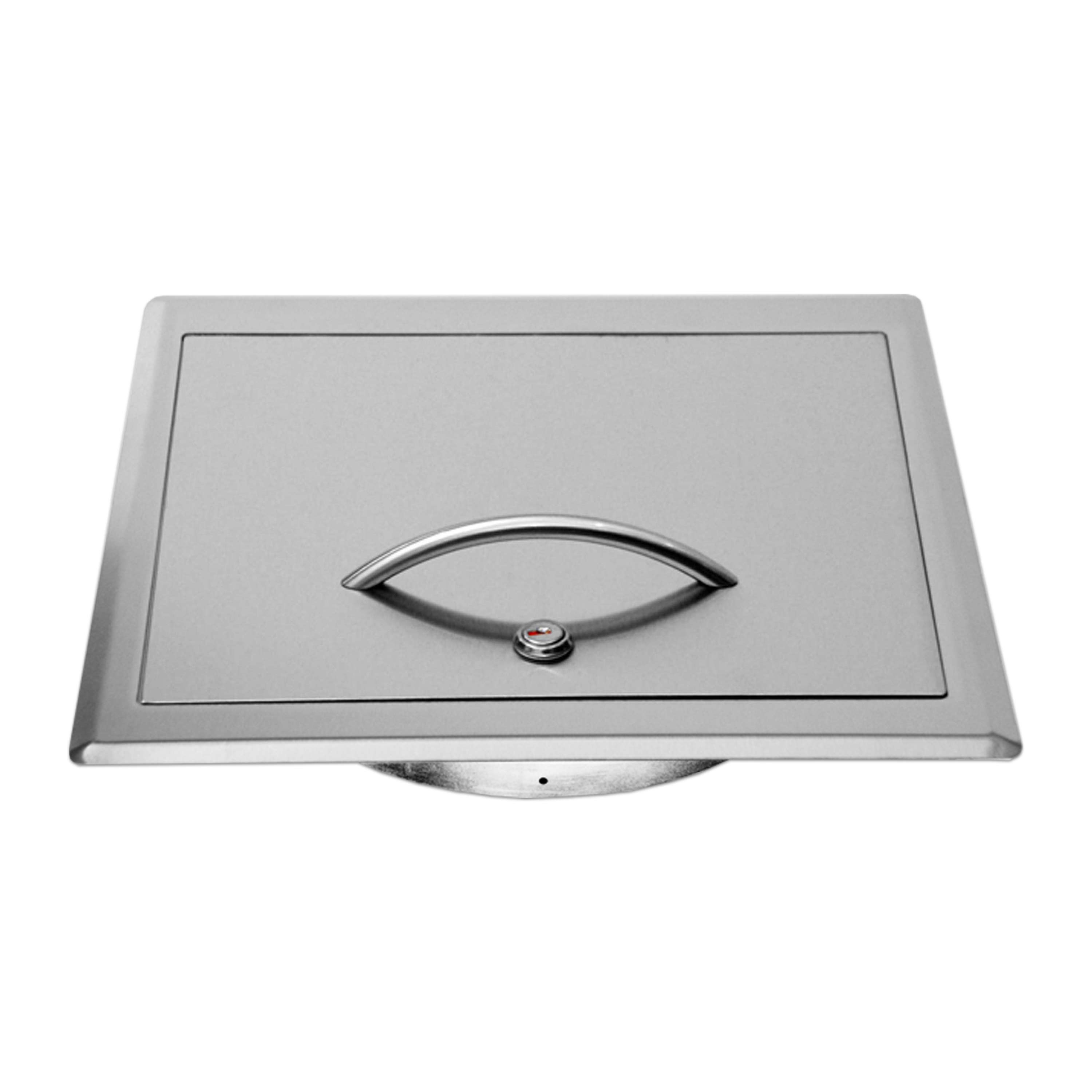 Einwurftür Metall - Edelstahl - einwandig - ohne Dichtung - schmaler Rahmen - eckig/eckig/rund - ⌀ 250 mm